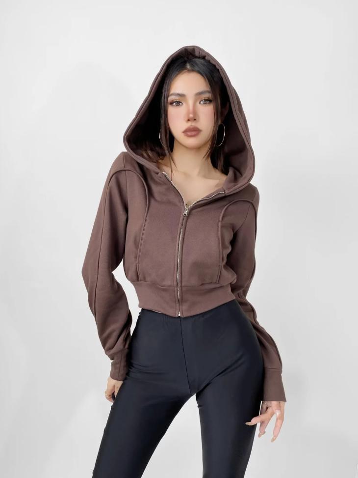 Blouson Sweatshirt À Capuche  | Vestes, Manteaux & Blousons Femme Femme Bordeaux