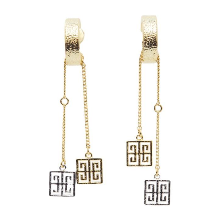 Boucles D'Oreilles Pendantes 4G  | Bijoux Femme Accessoires ARGENTE