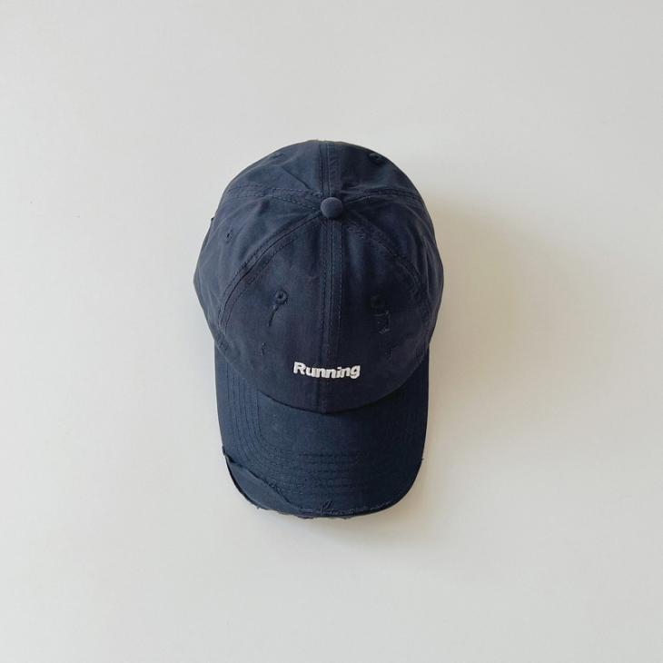 Casquette Brodée  En Denim Déchiré Et Recousu  | Bonnets & Casquettes Homme Accessoires blanc