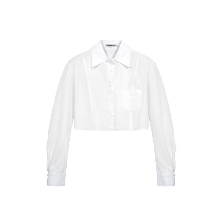 Chemise Cropped En Popeline  | Tops & Chemises Femme Femme blanc