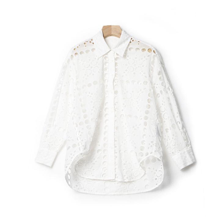 Chemise En Broderie Anglaise  | Tops & Chemises Femme Femme blanc