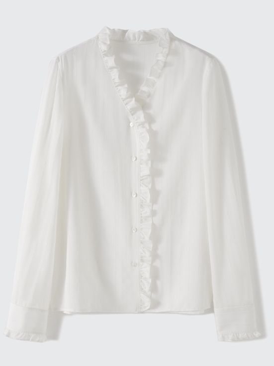 Chemise Fluide En Soie  | Tops & Chemises Femme Femme blanc