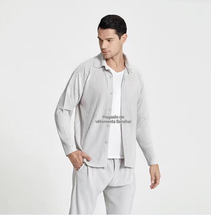 Chemise Rayée Asymétrique Oversize En Coton  | Chemises Homme Chemises Bleu Clair