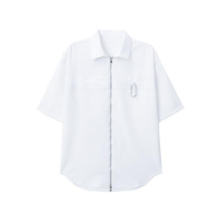 Chemise Zippée En Laine À Détail 4G  | Chemises Homme Chemises blanc