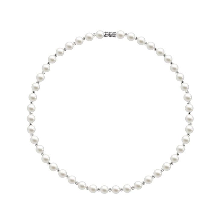 Collier Pearl En Métal Avec Cristaux  | Bijoux Femme Accessoires ARGENTE