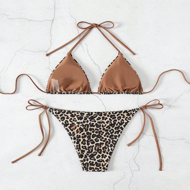 Haut De Bikini Imprimé Léopard À Détail 4G  | Maillots De Bain Femme Femme Beige