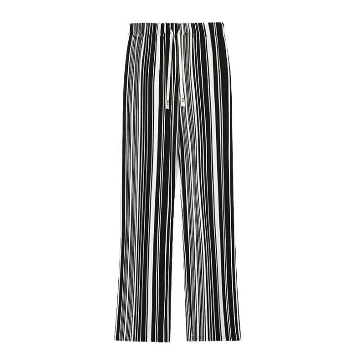 Pantalon En Coton Et Lin À Rayures 4G  | Pantalons & Jeans Femme Femme Bleu