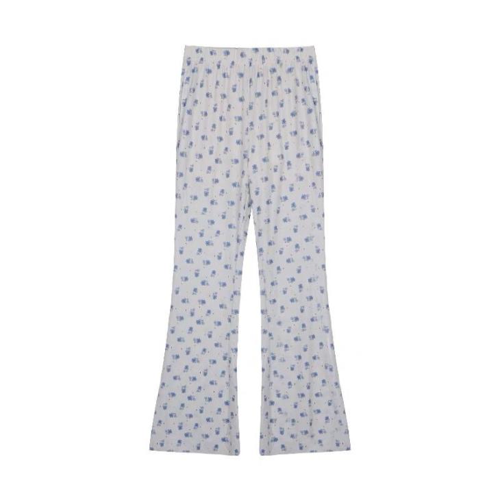 Pantalon Fluide Imprimé  | Pantalons & Jeans Femme Femme Bleu