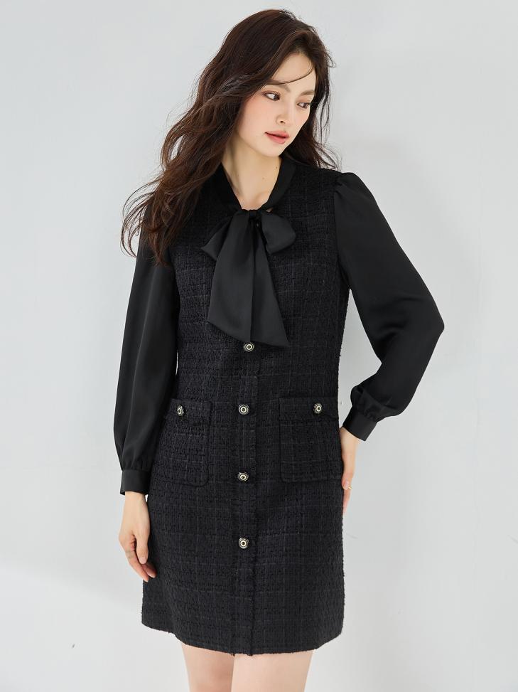 Robe Courte En Tweed  | Robes Femme Femme Femme