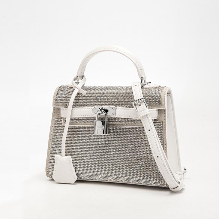 Sac Seau Shark Lock En Cuir Avec Strass  | Sacs Femme Accessoires Femme