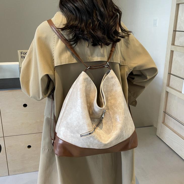 Sac Seau Tangoso En Suède Et Cuir  | Sacs Femme Accessoires Camel