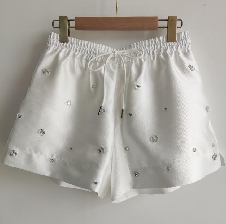 Short Large Strassé  | Jupes & Shorts Femme Femme blanc