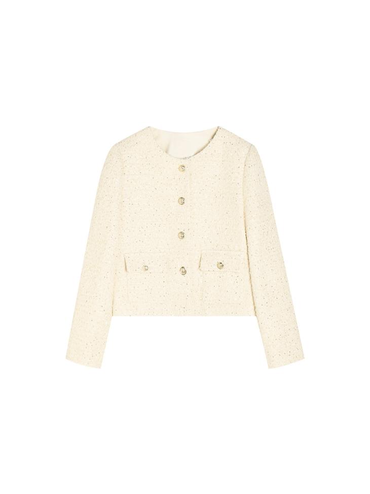 Veste Courte En Tissu Bouclé  | Vestes, Manteaux & Blousons Femme Femme blanc